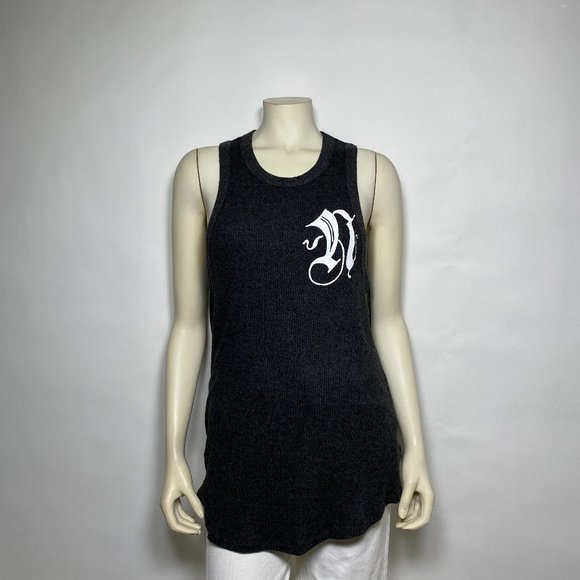 NAHMIAS Grey Cotton/Cashmere Tank Top - Picture 1 of 7